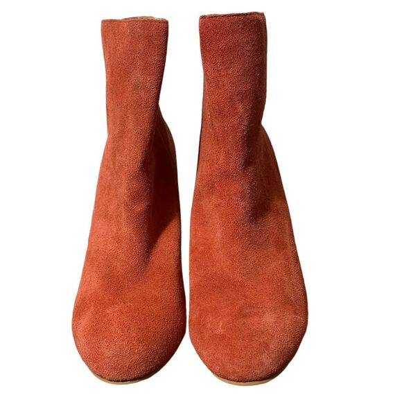 Very Corso Como 10th Anniversary Burnt Orange Suede Ankle Boots Booties Size 7 - Picture 4 of 10